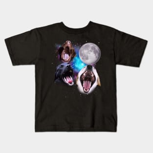 Three Labs Howl at the Moon Kids T-Shirt